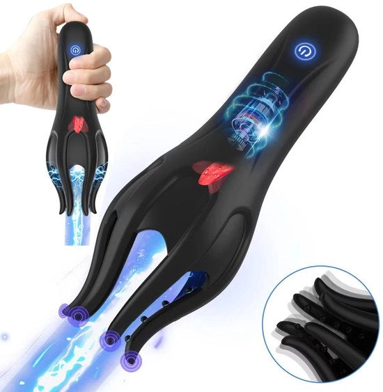 Vibrator 360° - Funzione di vibrazione - Funzioni di trillamento e vibrazione - 15 diverse posizioni - Estensione della durata dell'erezione - Allenatore per il pene - Migliora l'esperienza dell'orgasmo