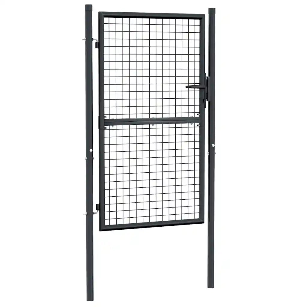 Cancello da Giardino in Rete di Acciaio Zincato 100x150 cm Grigio 145773