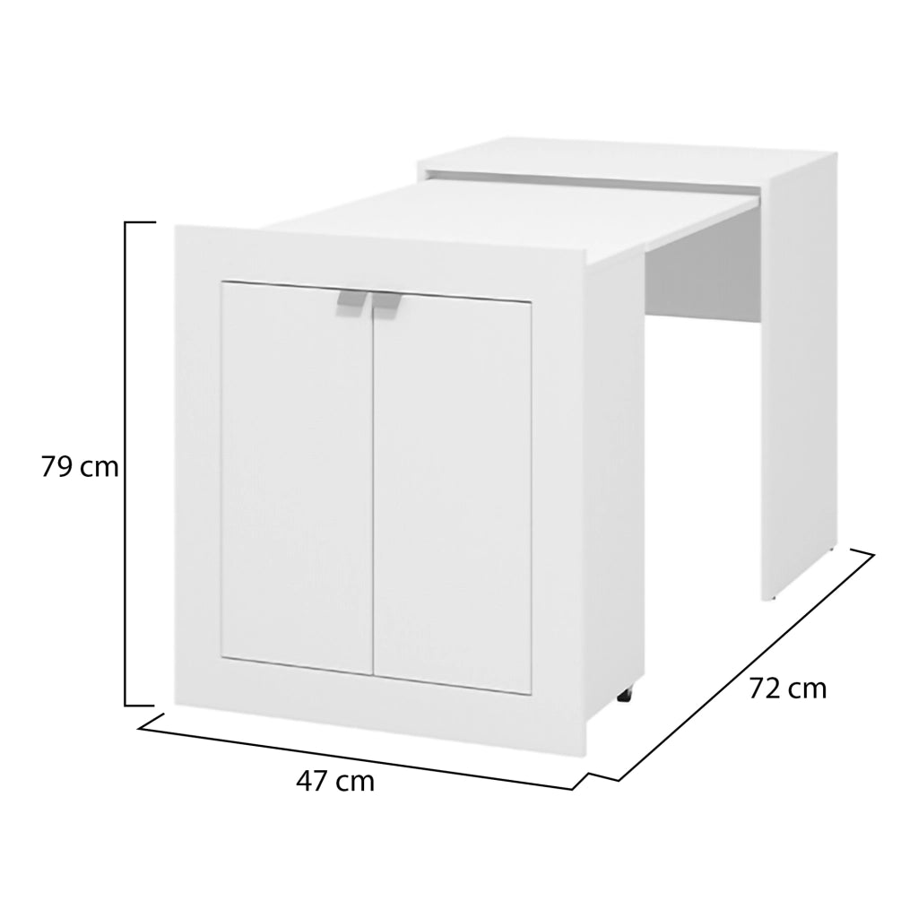 Keylon, Scrivania 2 Ripiani, 72x47x79h cm Bianco Opaco