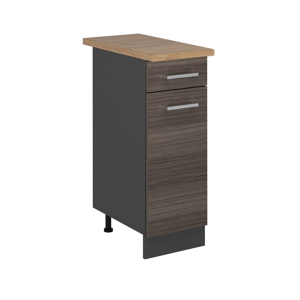 Mobiletto base per cucina R-Line Grigio nobile/Antracite 30 cm, PL Rovere Vicco