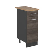 Mobiletto base per cucina R-Line Grigio nobile/Antracite 30 cm, PL Rovere Vicco