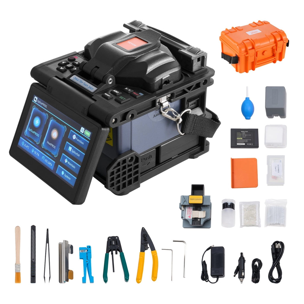 Giuntatrice a Fusione Fibra Ottica ALK-T7 con 6 Motori, Allineamento Nucleo, Schermo LCD 12,7 cm e Batteria 7800 mAh, per SM MM DS NZDS