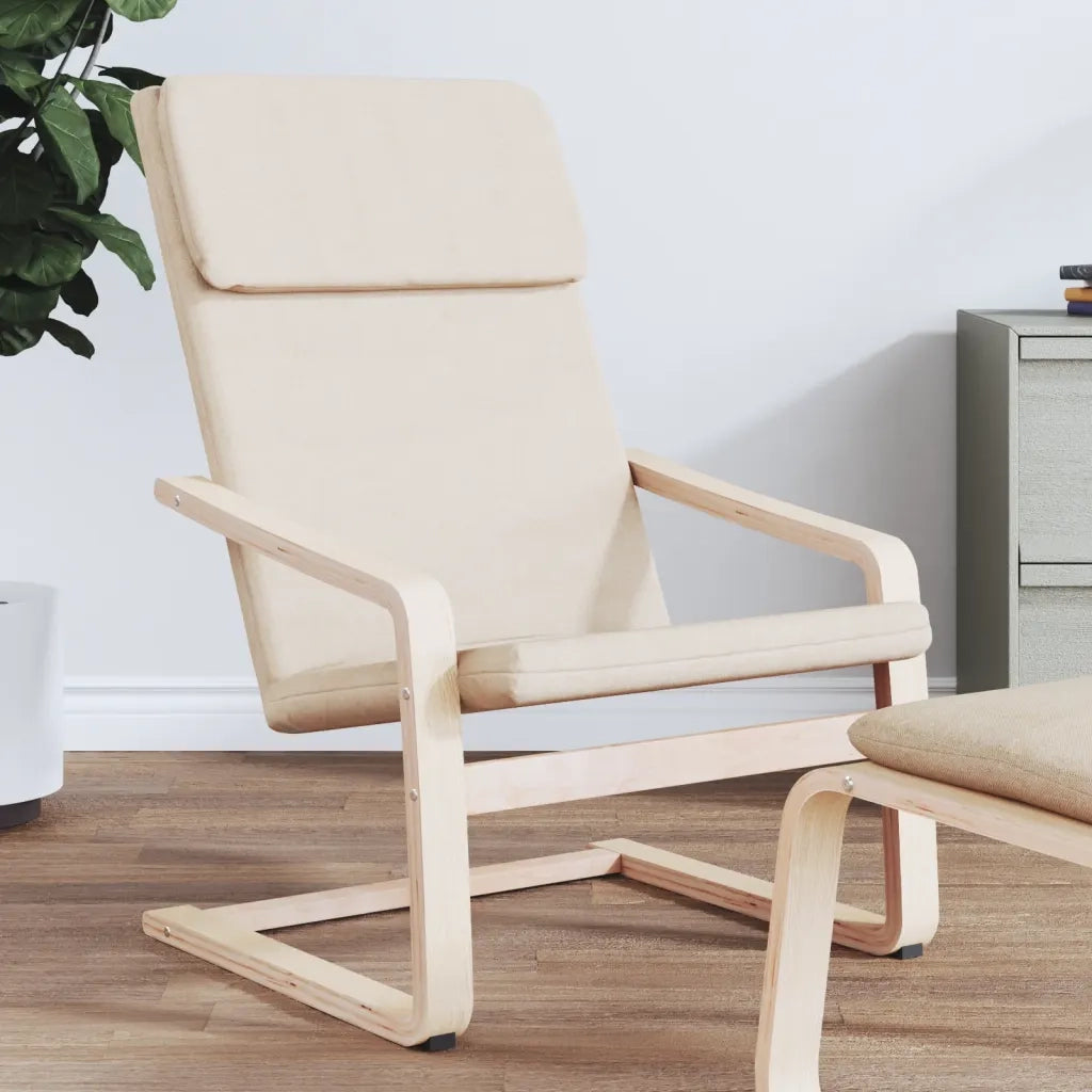 Poltrona | Sedia Relax Crema in Tessuto