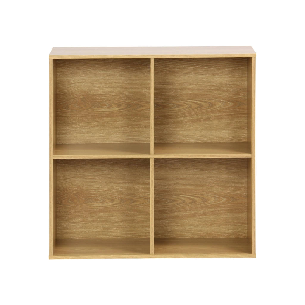 Libreria modulare in legno con 4 scomparti, quercia