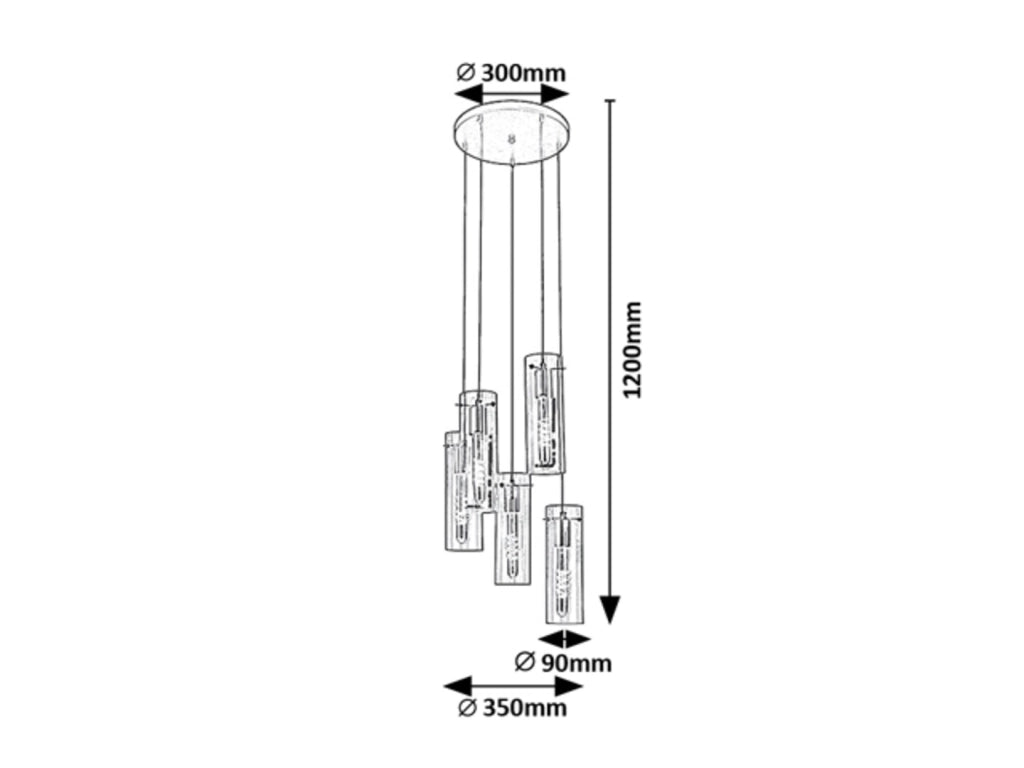 Lampada a sospensione Rabalux Acantha 5xE27 nera Ø35cm