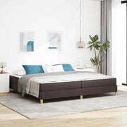 Letto a molle con materasso Marrone Scuro 200 x 200 cm Tessuto