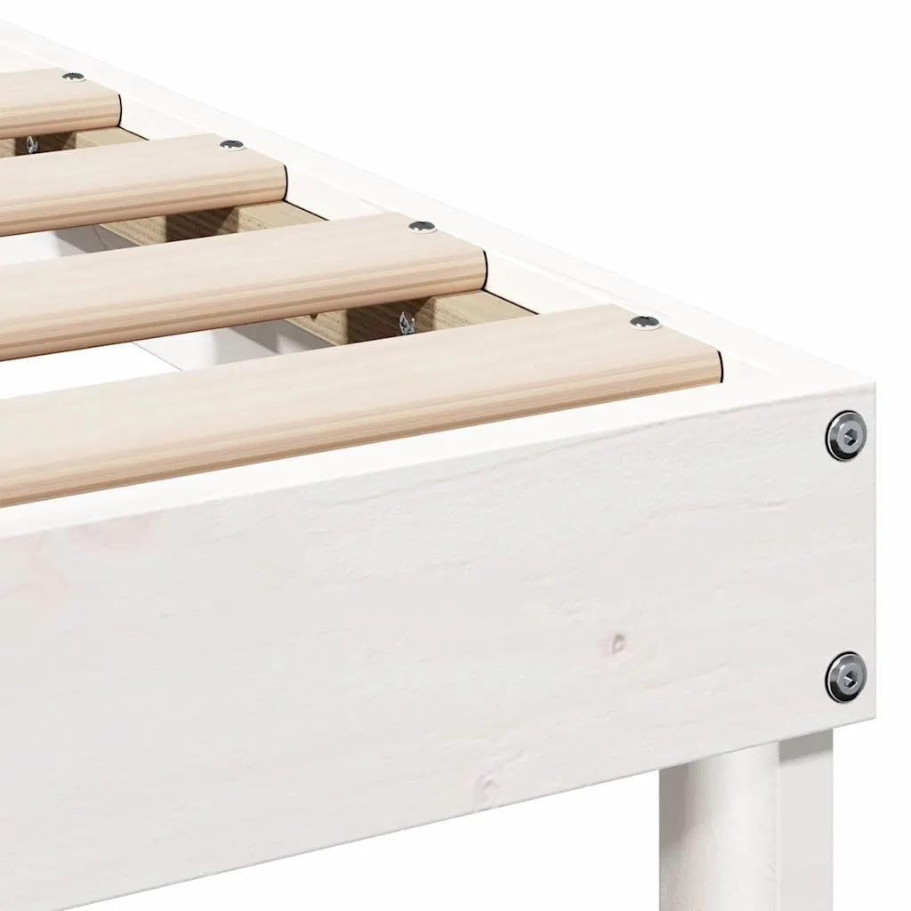 Struttura del letto-Giroletto-Rete del Letto Bianco 100 x 210 cm Pino massello 584858