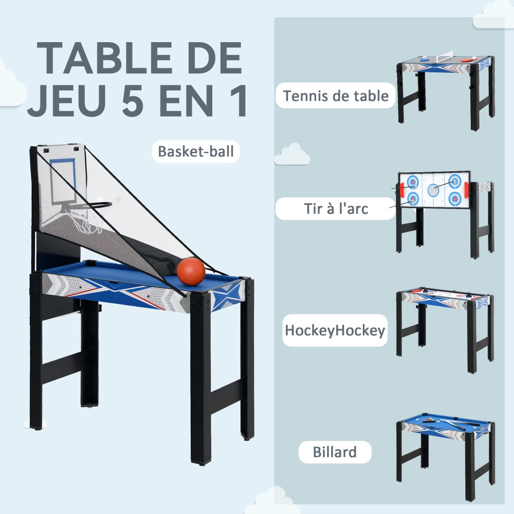 Tavolo da gioco multifunzione 5 in 1 ¨C Minimal ¨C Blu