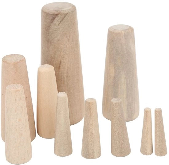 Stoppi per imbarcazioni in legno - 10 pezzi - Set di stoppi conici in legno - Stoppi in legno morbidi - Duraturo - Per la scarica delle imbarcazioni - Ripari buchi e fermi perdite - Stoppi per imbarcazioni in legno