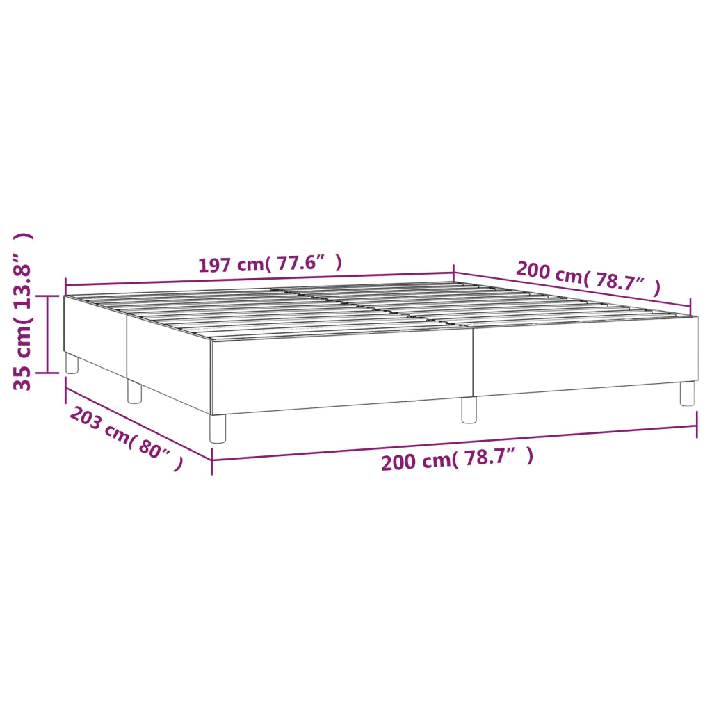 Struttura Letto a Rete a Molle Nero 200x200 cm in Tessuto 3120987