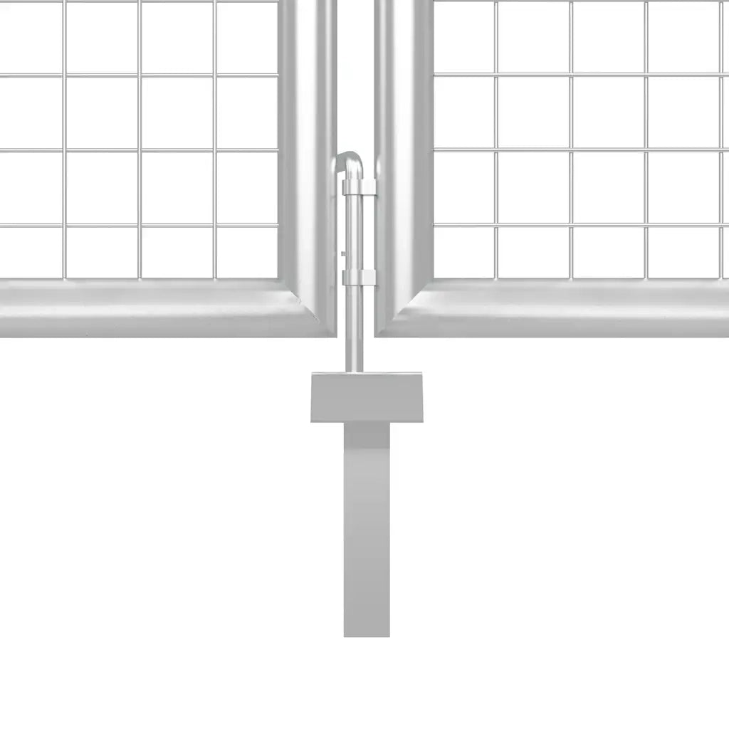 Cancello da Giardino in Acciaio 500x75 cm Argento 144352