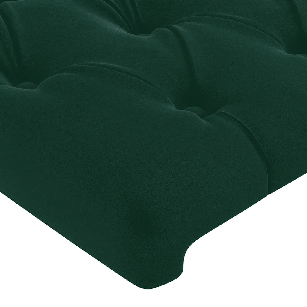 Testiera a LED Verde Scuro 144x7x118/128cm in Velluto 3122811