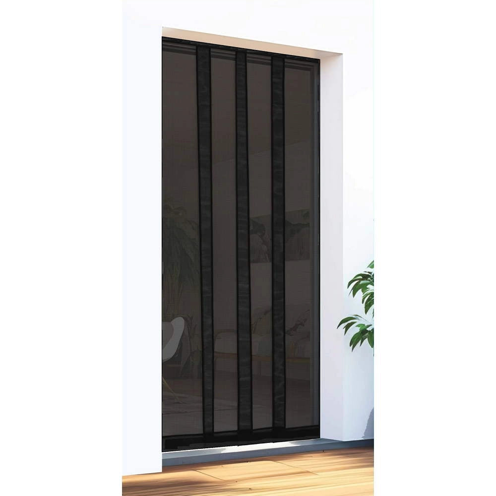 Zanzariera a Strisce per Porta 140 x 240 cm Misure Riducibili IRS Colore: Nero