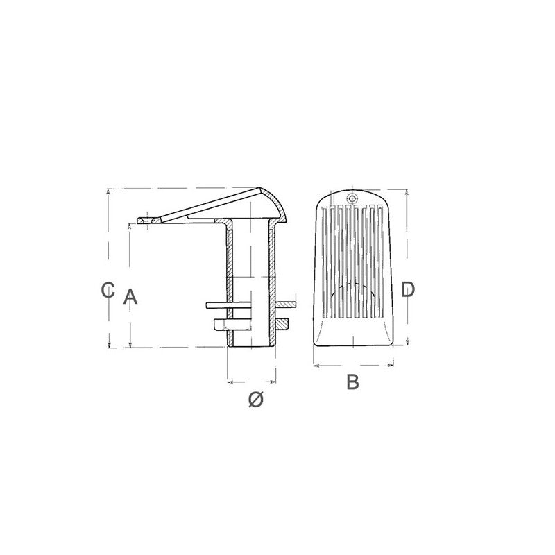 PRESA A MARE IN BRONZO 1/2 INTAKE STRAINER 2'