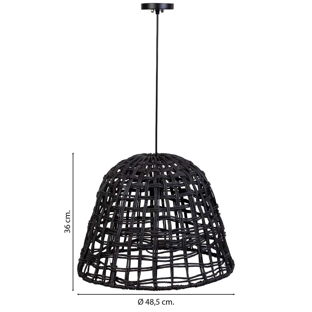 Lampada da soffitto in carta nera, D48,5x36h cm