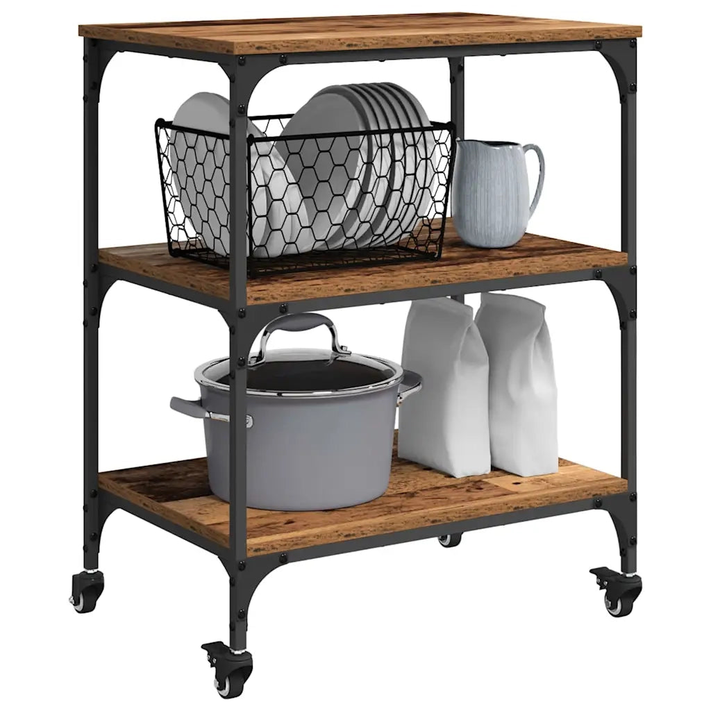 Carrello da Cucina-Scaffale per Cucina Legno vecchio 60 x 41 x 76 cm