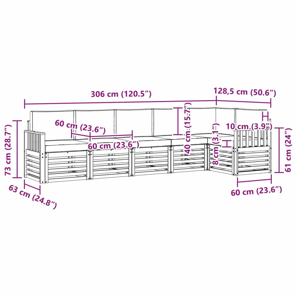 Set di divani da esterno 6 pcs Bianco e Antracite 3391907