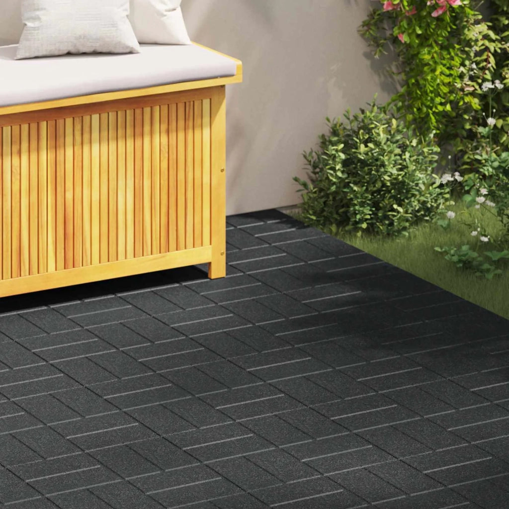 Pietra da Passo 6 pcs Nero 40,5 x 40,5 x 2 cm Gomma 42030072