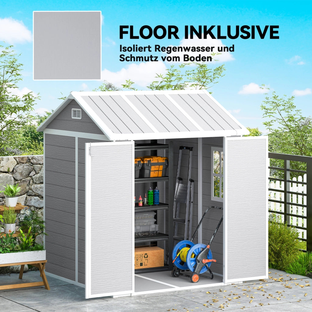 Casetta da Giardino ¨C Minimal ¨C Plastica Grigio 123x89x120