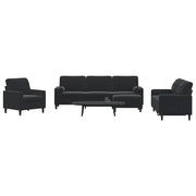 Set di Divani 4 pz con Cuscini e Rinforzi Nero in Velluto 3278466