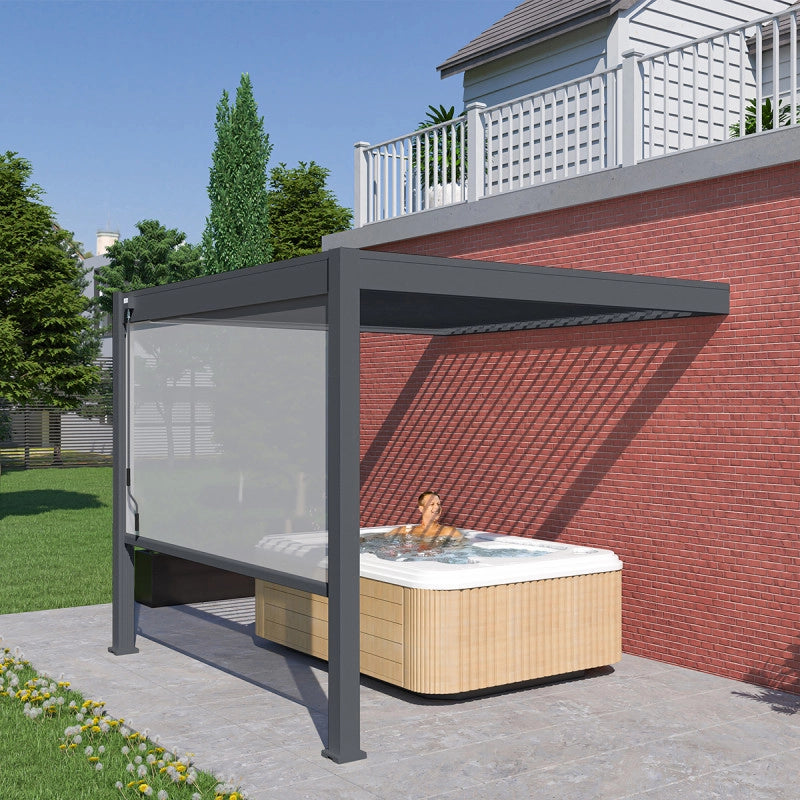 Pergola bioclimatica Ombréa addossata VS 3x3M Antracite + 1 tenda