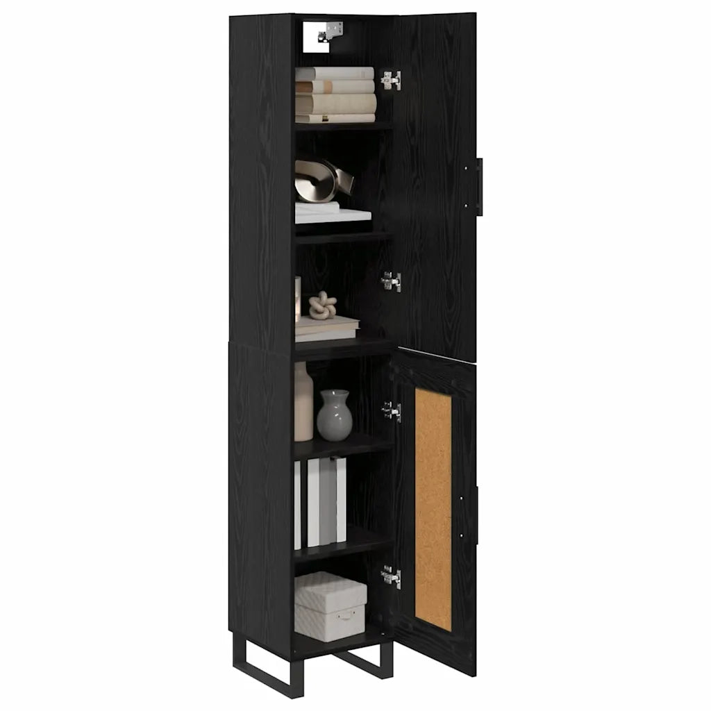 Credenza-Buffet-Armadio da cucina Rovere Nero 34,5 x 34 x 180 cm Legno multistrato 511936
