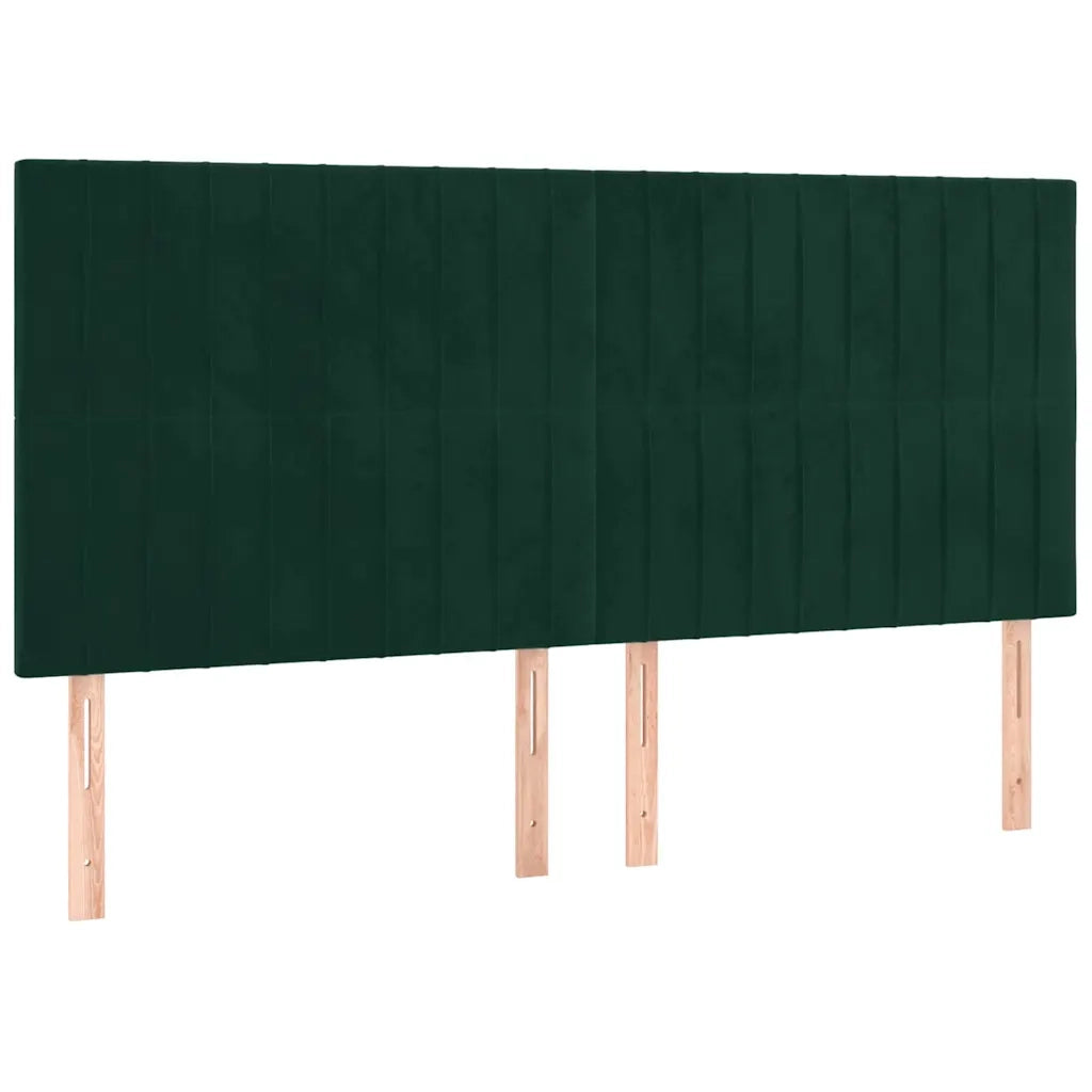 Letto a Molle con Materasso e LED Verde Scuro 180x200cm Velluto 3136260