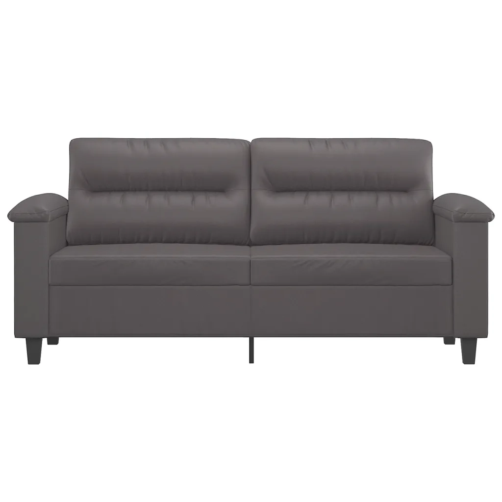 Divano a 2 Posti-Sofa 2 Posti Grigio 140 cm in Similpelle 811664