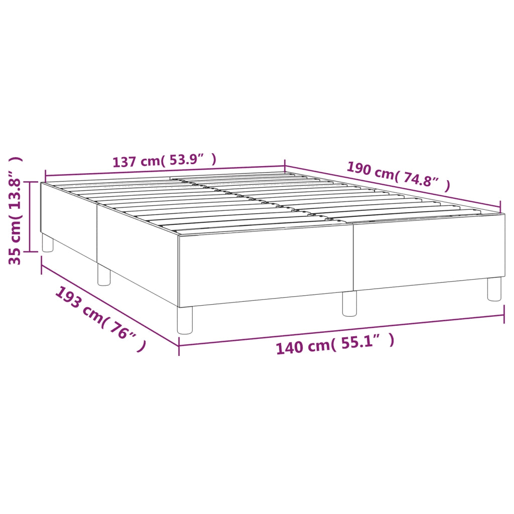 Struttura Letto a Rete a Molle Grigio 140x190 cm in Similpelle 3121045