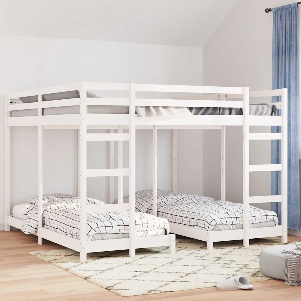 Struttura letto a castello triplo Bianco 200 x 200 cm 3414559