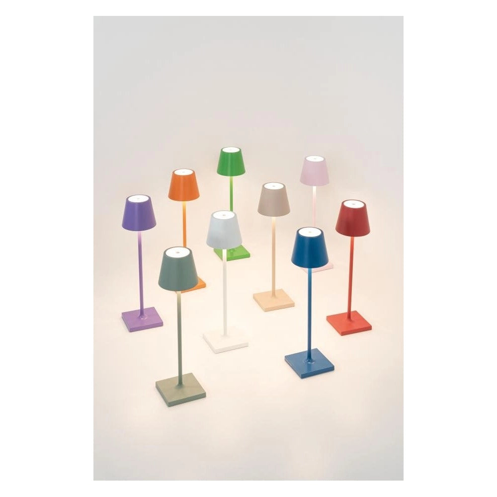 Lampada a led da tavolo Poldina Pro Micro Rosa ricaricabile e dimmerabile con batteria fino a 12 ore