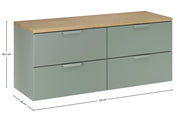 Set mobili bagno 120 cm con piano Aster Green 120 cm