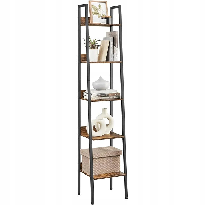 Scaffale Nero 170 cm in Metallo e Legno Funzionale e Salvaspazio