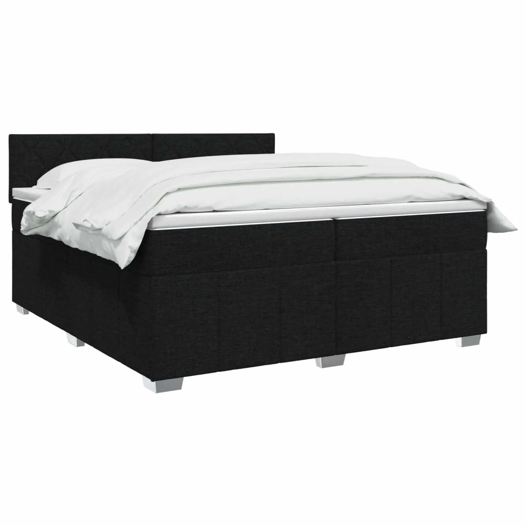 Letto box spring con materasso Nero 200 x 200 cm Tessuto 3452763