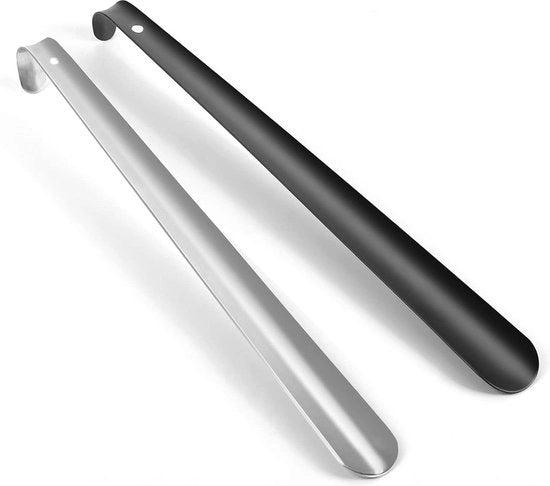 Riscaldatore per piedi 42 cm 2 pezzi di acciaio inox - maniglia lunga - per tutti i piani di pedana - facile da utilizzare - Nero e Argento