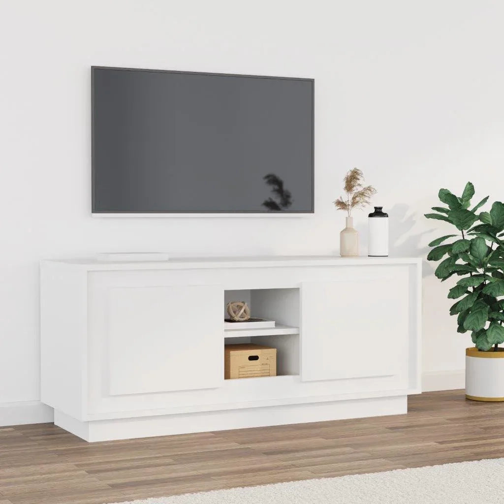 Mobile Porta TV-Mobile per TV-Credenza TV Bianco 102x35x45 cm in Legno Multistrato 299309