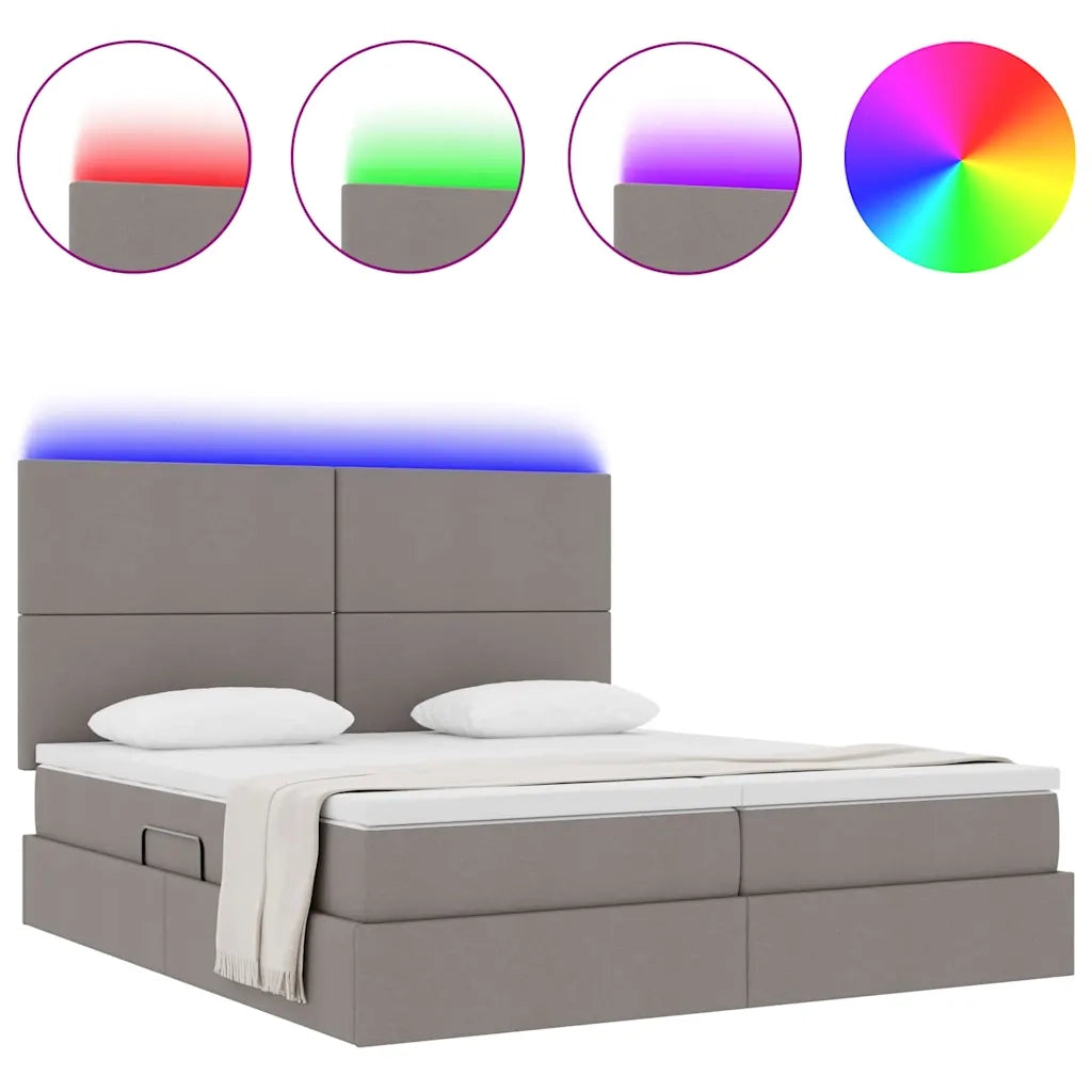 Letto con luci a strisce a LED Talpa 200 x 200 cm Tessuto