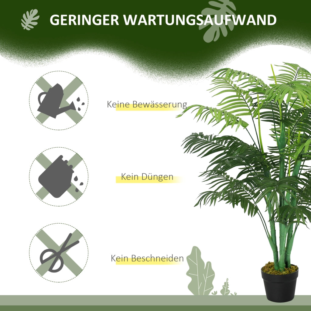 Palma Artificiale 125cm ¨C zephmum ¨C Verde in Vaso per Giardino Balcone