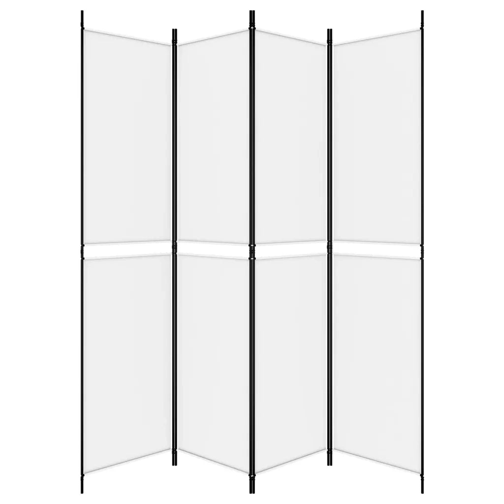 Divisorio a 4 Pannelli Bianco 200x220 cm Tessuto 350246