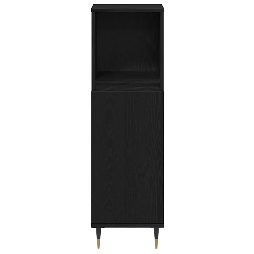 Set di mobili per il bagno 3 pcs Rovere Nero Legno multistrato