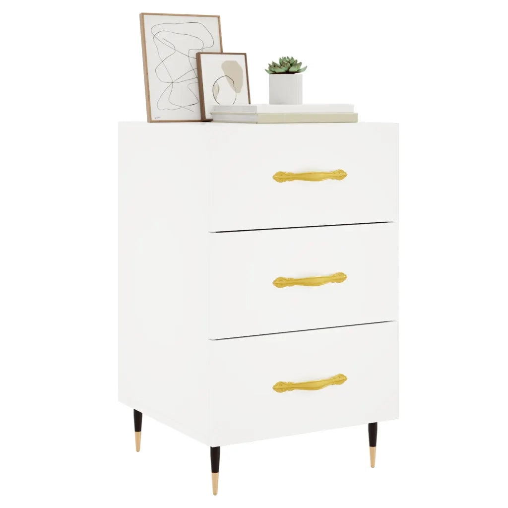 Comodino Bianco 40x40x66 cm in Legno Multistrato 827636
