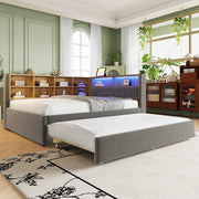Divano letto - Xylo - 140x200 cm letto nascosto USB grigio scuro