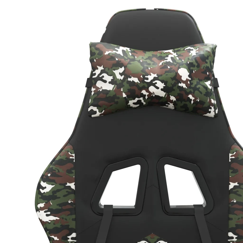 Sedia da Gaming Girevole Nero e Mimetico in Similpelle 349602