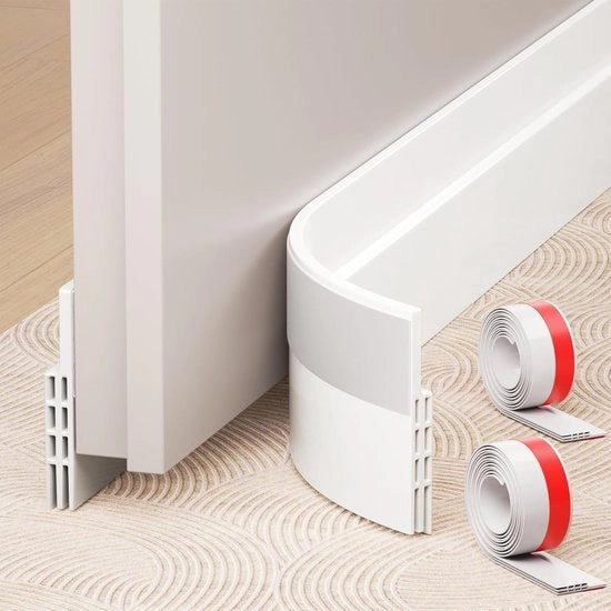 Blocco di aria per porte, tocco di aria, 2 m, bianco, adesivo, per risparmiare energia, blocco di aria per porte, blocco di aria, anche ideale come protezione acustica e termica