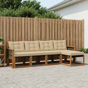 Set di divani da esterno con cuscino 5 pcs Naturale e Beige 3381885