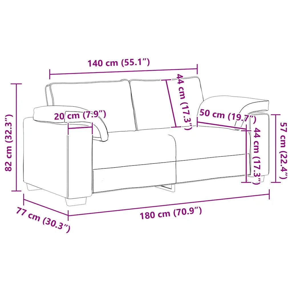 Divano Divanetto-Sofa Grigio Scuro 140 cm in Velluto 722292