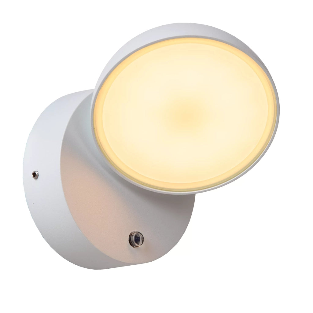 Applique esterno orientabile bianca con sensore crepusc. LED 12W