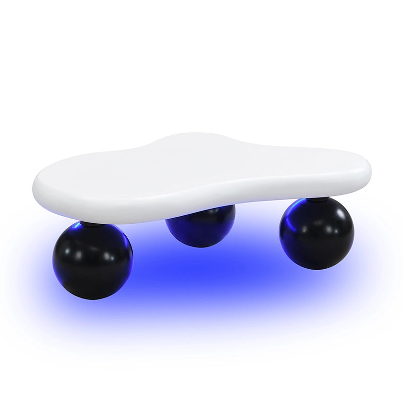 Tavolino da caff¨¨ Cloud Style con LED RGB, design a forma di nuvola, MDF, nero e bianco