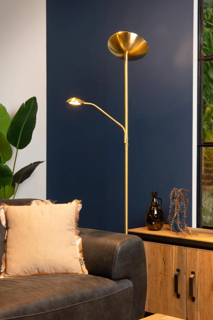 Lampada da terra glamour ZENITH LED 2 luci ottone Lucide