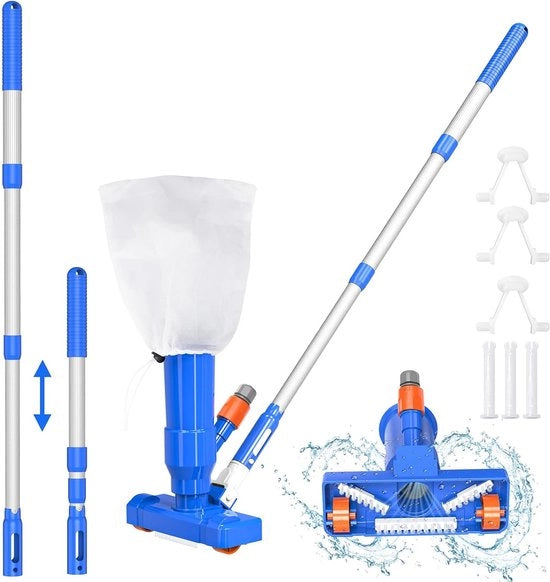 Aspiratore da piscina portatile 40 pollici con asta telescopica regolabile e setola